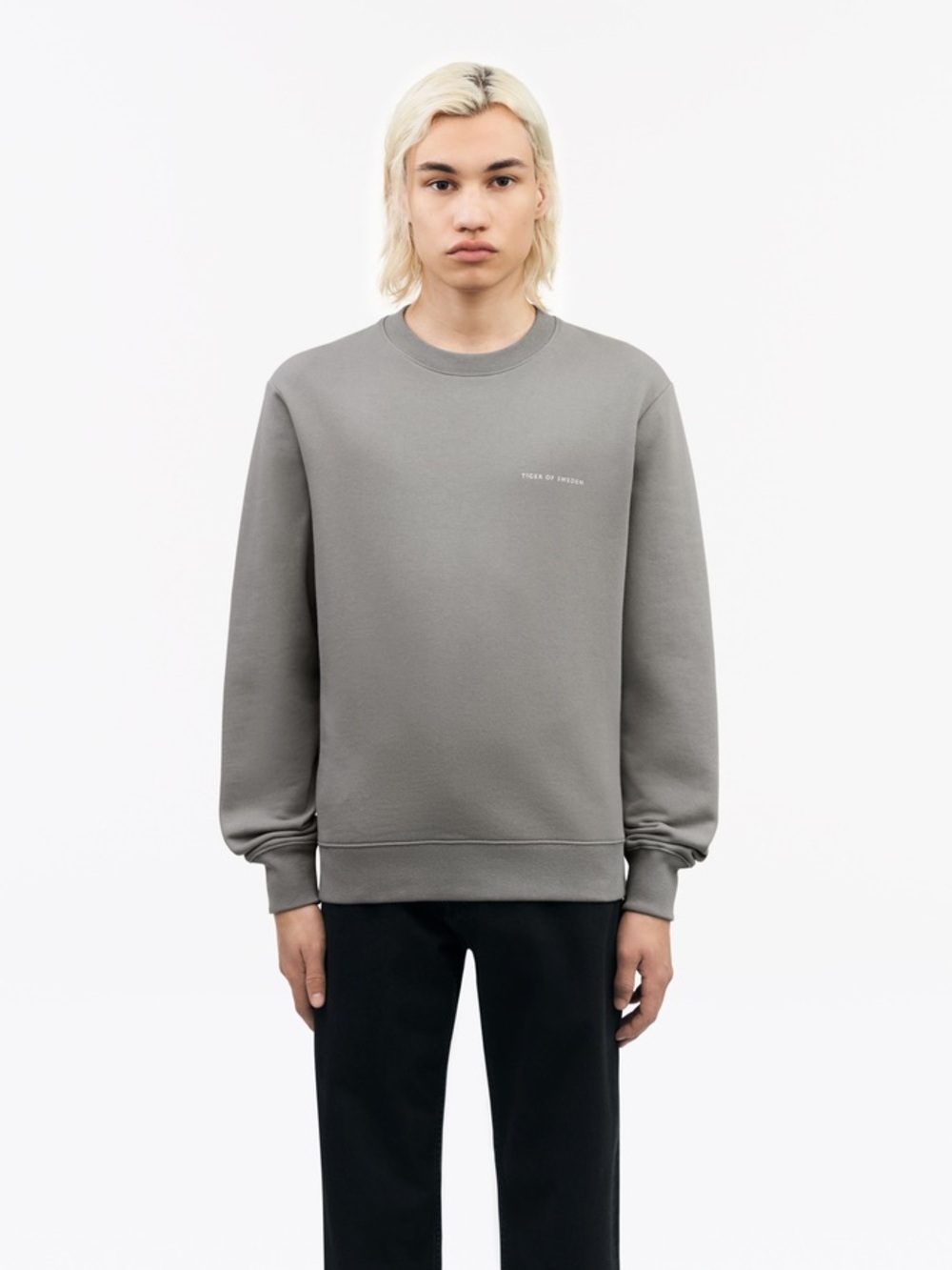 Tiger Of Sweden Emerson Sweatshirt Mens Cotton Fleece Long Slv Crew  Gray/Taupe